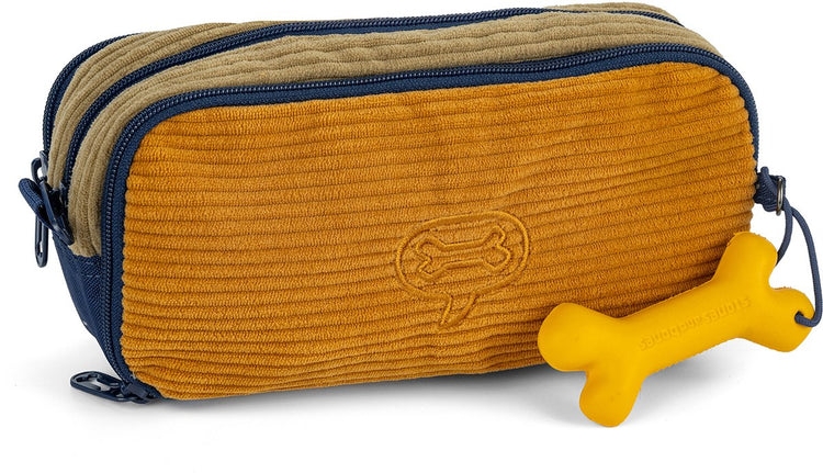 Stones and bones rowan 2.0 - trousse - trousse enfant - 3 compartiments - velours côtelé - kaki miel
