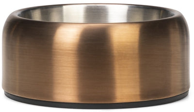 Conçu par Lotte Noar bol de nourriture pour chien - bol de nourriture bol à boire - résistant au lave-vaisselle - antidérapant - acier inoxydable - bronze - 470 ml