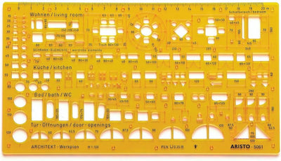Modèle combiné d'architectes Aristo - échelle 1:100 - avec points d'encre - orange transparent - ar-5061