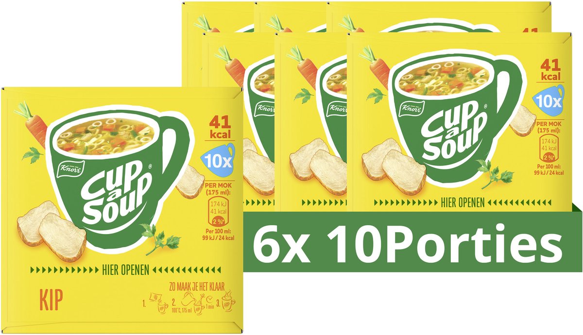 Knorr cup a soupe - poulet - sans exhausteurs de goût, colorants et conservateurs - 60 portions