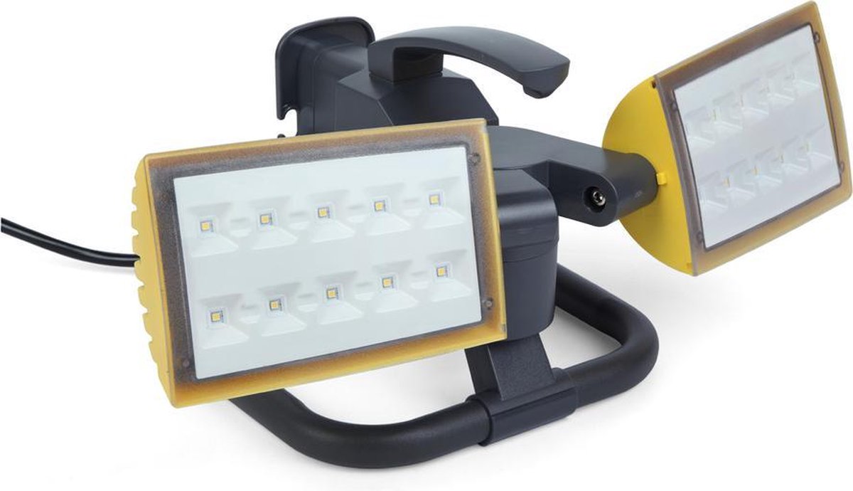 Lutec peri - lampe de travail à 2 têtes sur socle - jaune