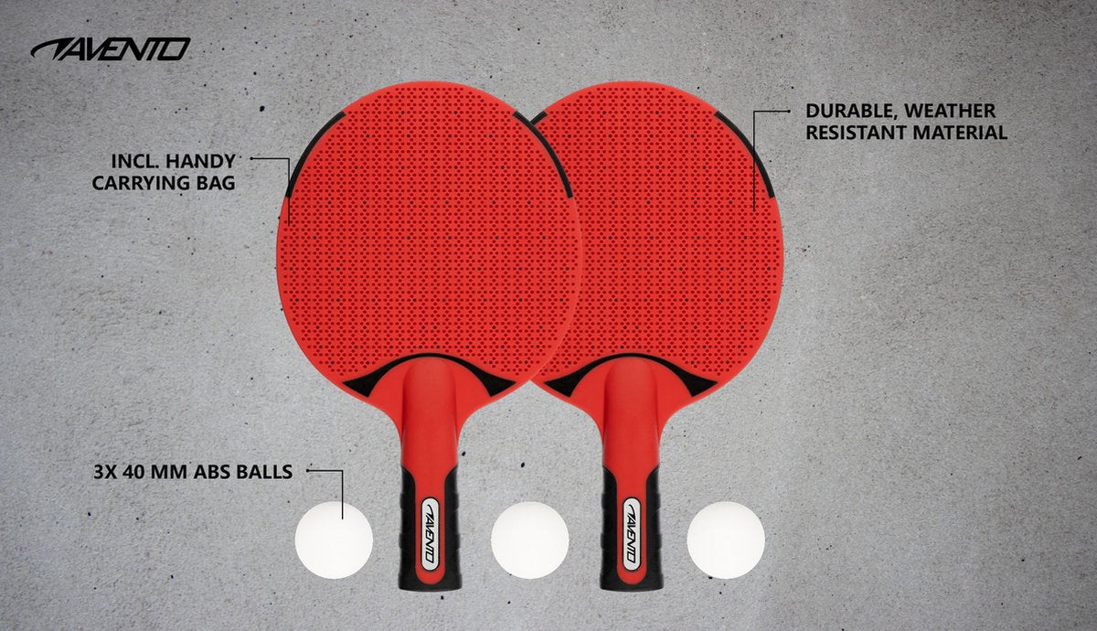 Avento - set de tennis de table extérieur - rouge noir
