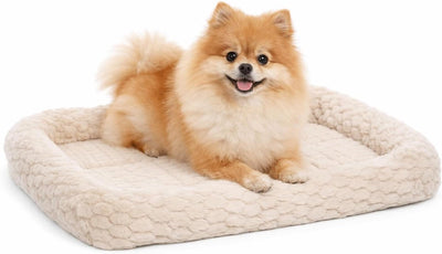 Coussin pour chien Flamingo - panier pour chien - naya rectangulaire beige avec bord 55,5x38,5cm - confort de couchage doux - robuste et confortable