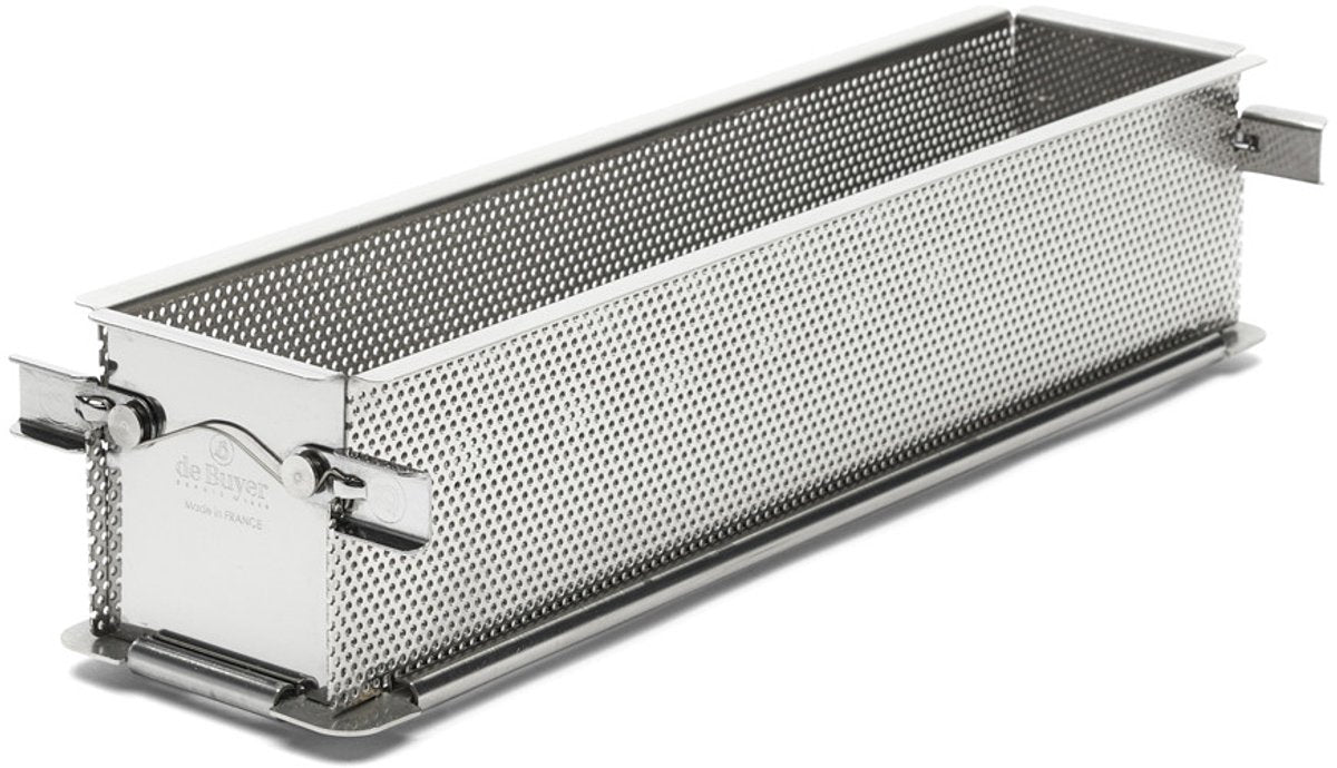 Debuyer de Buyer Plat de cuisson long pliable rectangulaire géoforme - Inox perforé - 35 cm