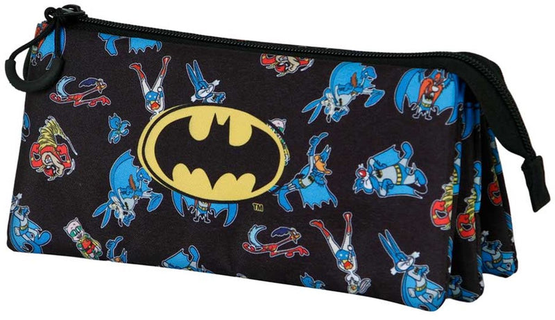 Karactermania - looney tunes - batman tunes triple fan 2.0 étui à dessin - étui à crayons - étui à stylos - sac à stylos - noir