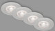 Briloner kulana - lot de 4 spots encastrables LED - éclairage salle de bain - ø9 cm - ip44 - 4,9 w - 480 lm - 3 000 k - chrome