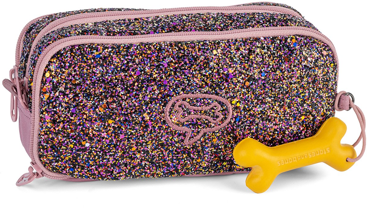 Stones and bones rowan 2.0 - trousse - trousse pour enfant - 3 compartiments - glamour - lilas