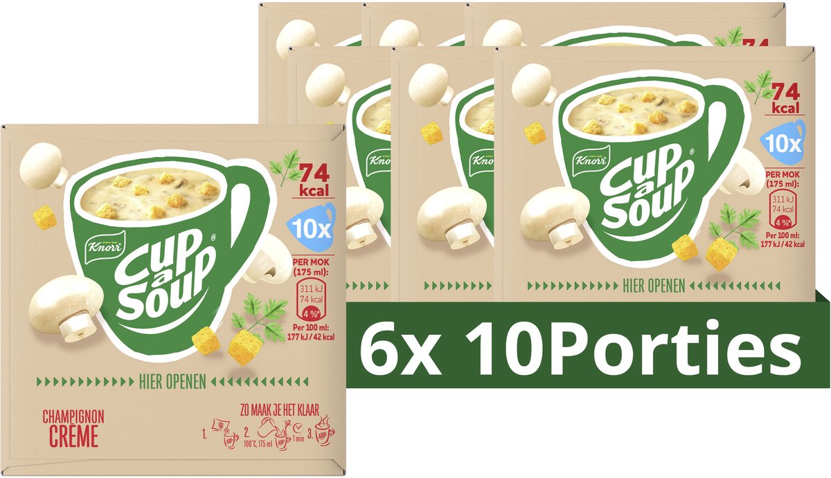 Knorr cup a soupe - crème de champignons - sans exhausteurs de goût, colorants et conservateurs - 60 portions
