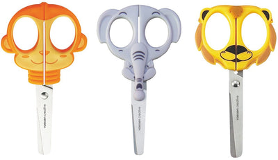 Vaessen creative • set de ciseaux pour enfants singe éléphant lion 3 pcs.
