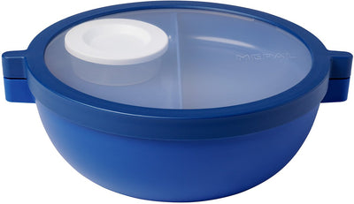 Mepal vita basic bento bowl - 1,5 l - 4 compartiments dont 2 récipients amovibles - bento box - salade lunch box - bleu vif