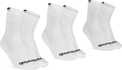 Gripgrab - chaussettes de cyclisme d'été légères SL 3pack performance 3 paires de chaussettes de cyclisme coolmax coupe régulière - blanc - unisexe - taille L (44-47)
