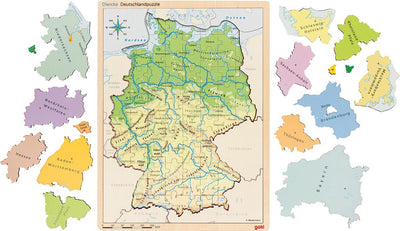 Goki Wooden Cose Puzzle Allemagne, 98st.