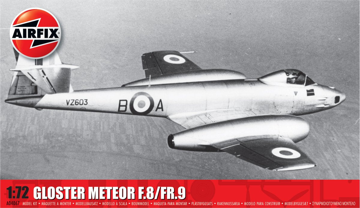 Maquette Airfix véhicules militaires - 04067 gloster meteor f.8 fr.9 - avion de chasse en plastique - 1:72 - modélisme