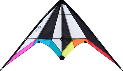 Cerf-volant acrobatique libellule - bise 115 - noir blanc rose bleu pétrole