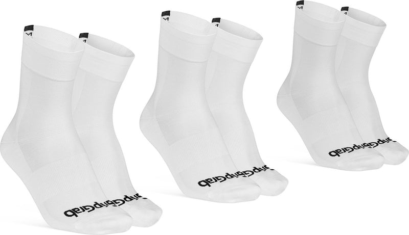 Gripgrab - chaussettes de cyclisme d'été légères SL 3pack performance 3 paires de chaussettes de cyclisme coolmax coupe régulière - blanc - unisexe - taille S (38-41)