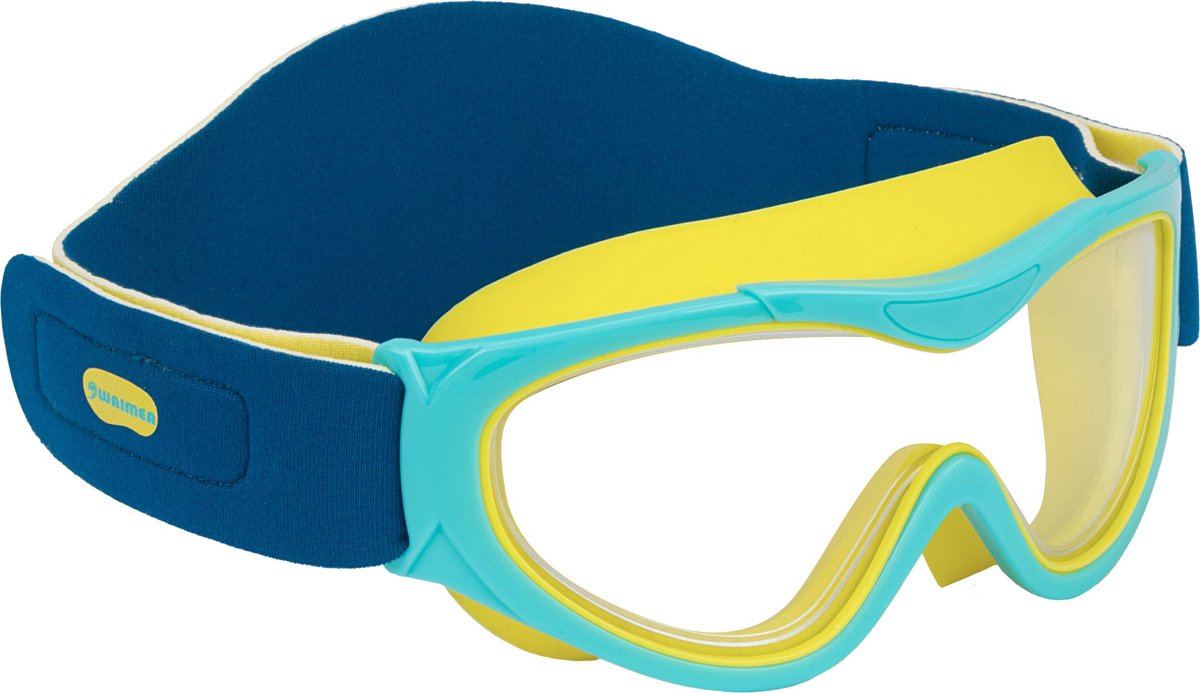 Waimea lunettes de natation - enfants - sangle néoprène - bleu jaune - antibuée