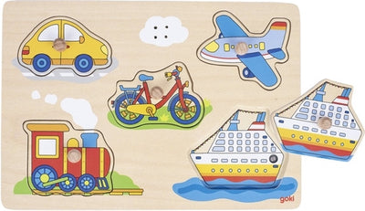 Goki stud Puzzle Vehicles with Sound, 5st.