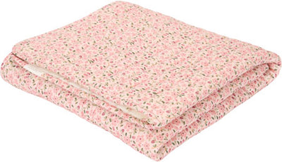Petite couverture de berceau hollandaise - rose - jardin de fées - fée florale