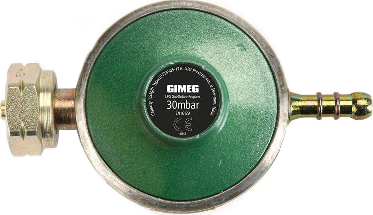 Gimeg détendeur de gaz universel - 30 mbar - combinaison x raccord cannelé