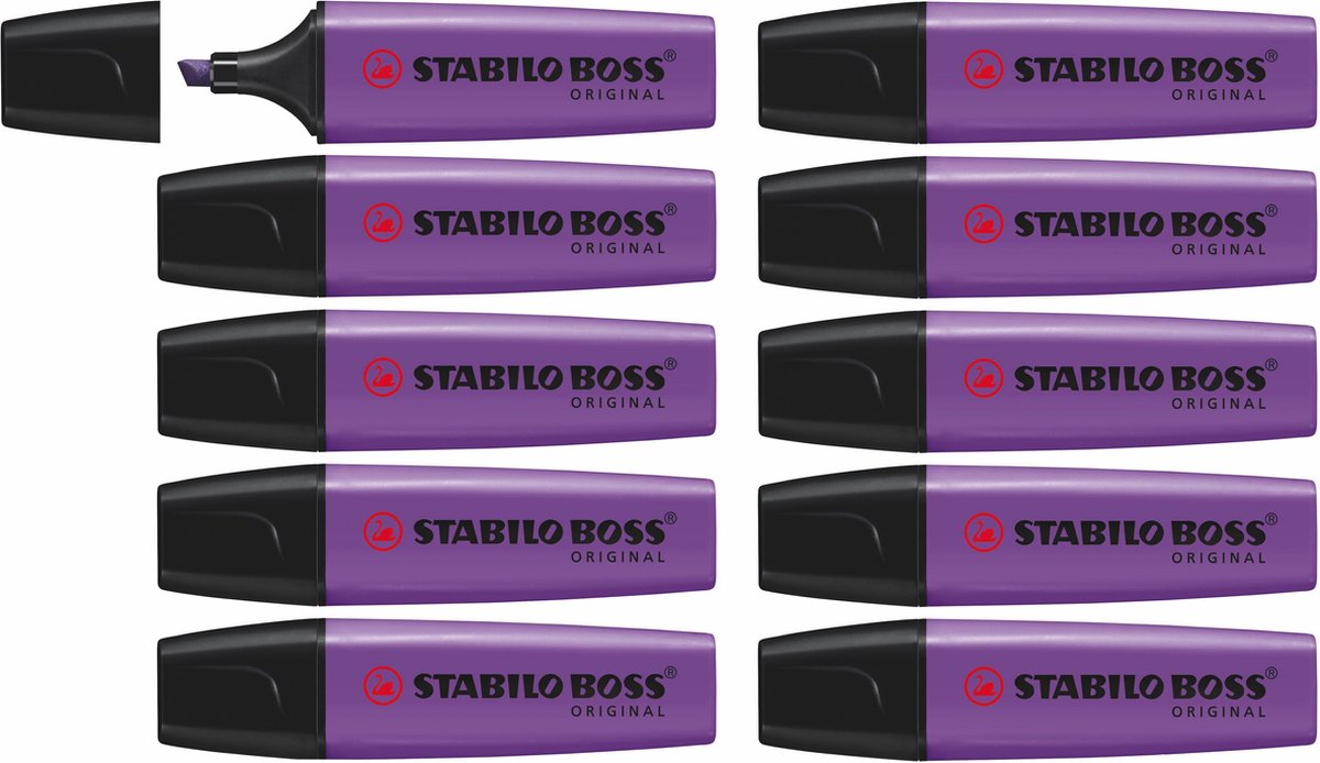 Stabilo boss original - surligneur - qualité supérieure - lavande - coffret de 10 pièces