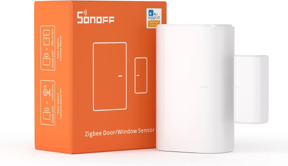 Capteur d'ouverture Sonoff zigbee pour système de maison intelligente avec fenêtre de porte de batterie