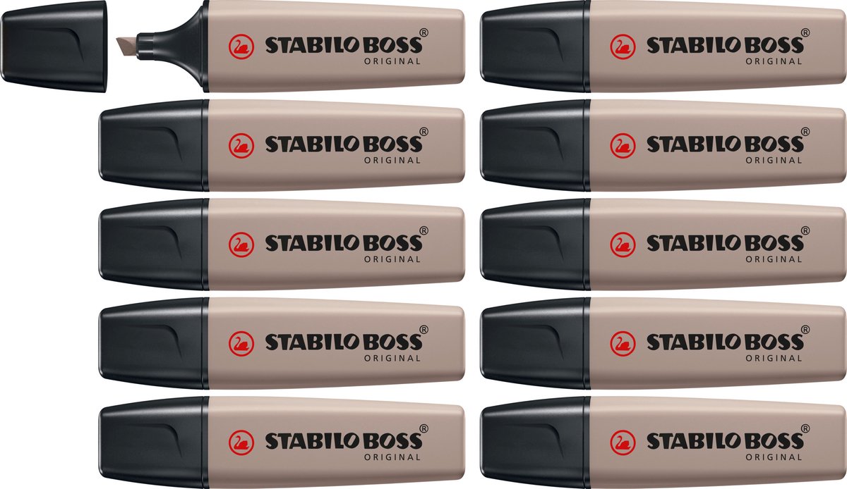 Stabilo boss original - surligneur - gris chaud - boîte de 10 pièces