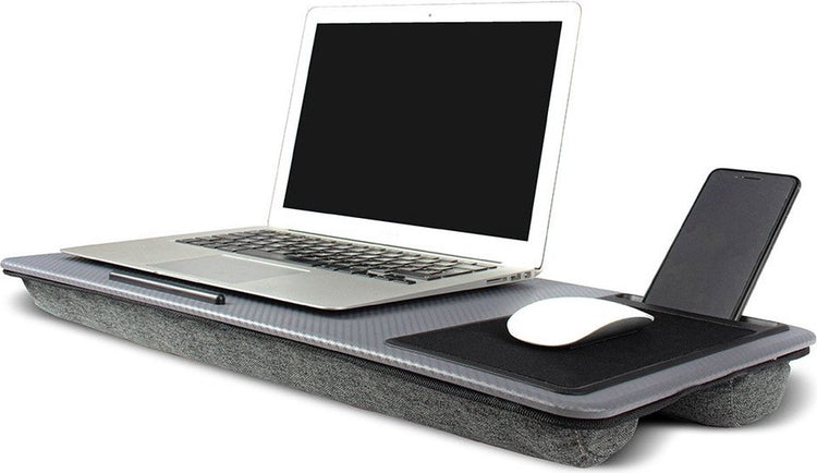 Cadeau ingénieux - table multifonctionnelle pour ordinateur portable - bureau d'ordinateur portable - tapis de souris et support de téléphone - carbone