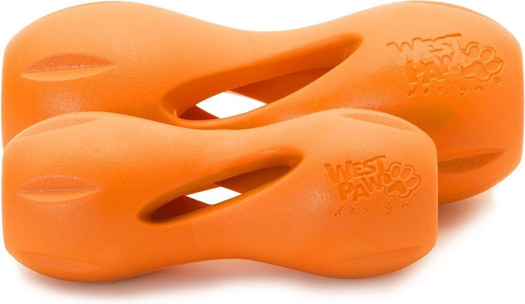 Zogoflex west Paw qwizl - jouet pour chien - extra fort - à remplir avec des croquettes - orange - petit - 14 cm