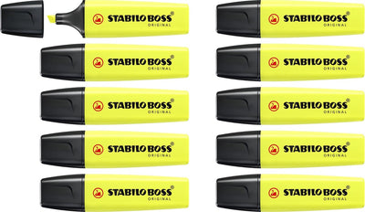 Stabilo boss original - surligneur - qualité supérieure - jaune - boîte de 10 pièces