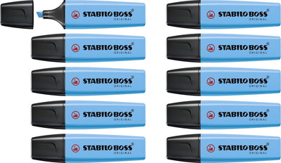 Stabilo boss original - surligneur - qualité supérieure - bleu - boîte de 10 pièces
