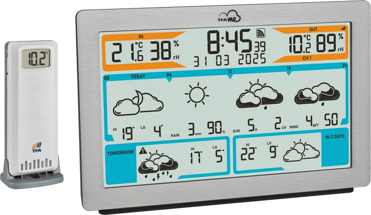 Tfa dostmann tfa.me id-02 35.8100.54 Station météo WiFi prévisions pour 6 jours nombre de capteurs max. : 5