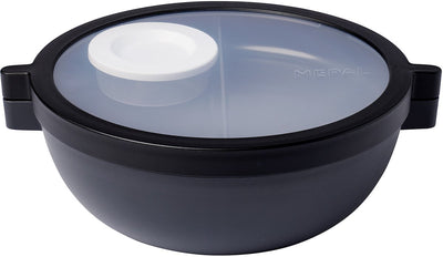 Mepal vita basic bento bowl - 1,5 l - 4 compartiments dont 2 récipients amovibles - bento box - salade lunch box - nordique noir