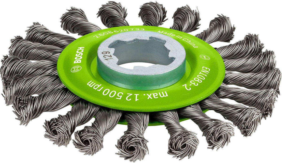 Bosch 2608620733 Brosse à disque x-lock avec fil tressé - acier inoxydable - 0,5 x 115 mm