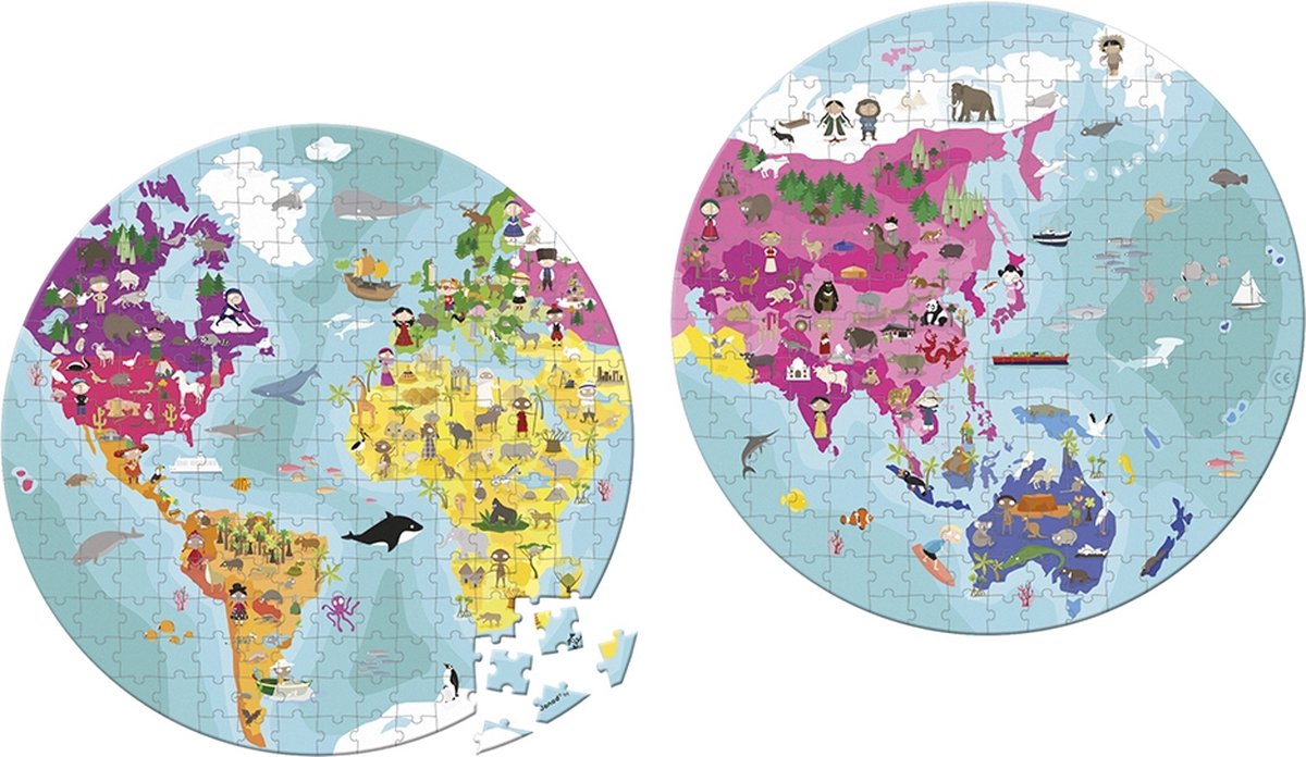 Janod - puzzle - le monde - autour