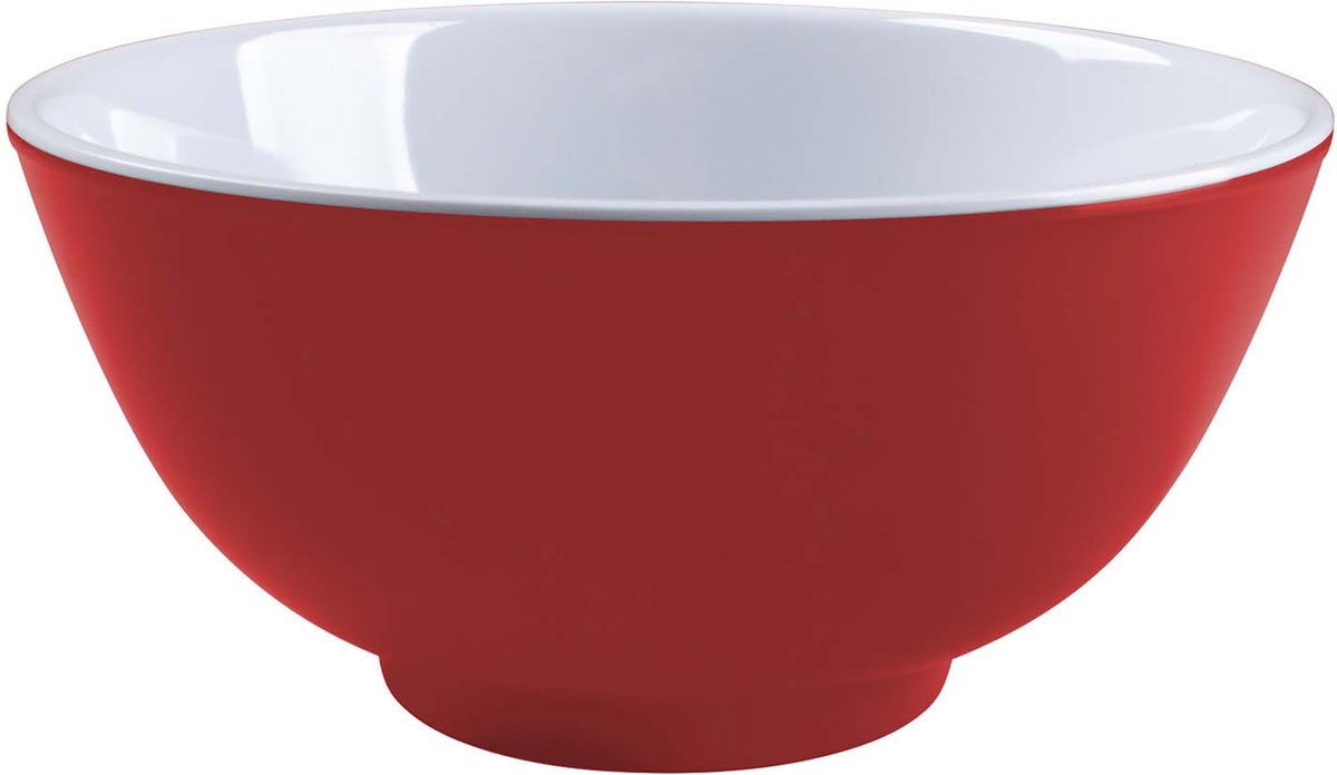Bo-camp - bol - bicolore - mélamine - 4 pièces - rouge