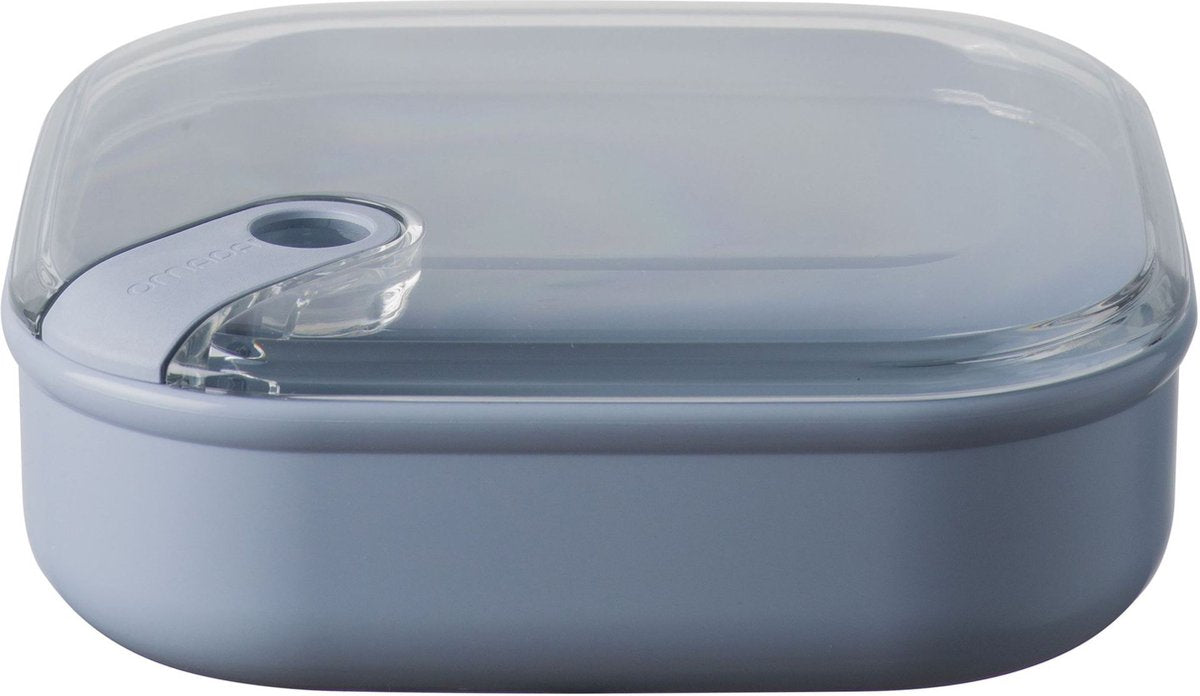 Omada - boîte à lunch pull box carrée basse 1 litre - polypropylène - bleu -