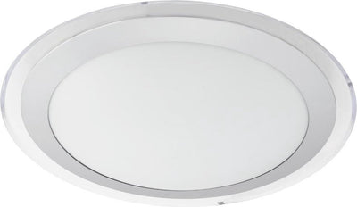 Eglo competa 1 - applique plafonnier - 1 lumière - ø335mm. - blanc, argent, clair