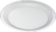 Eglo competa 1 - applique plafonnier - 1 lumière - ø335mm. - blanc, argent, clair