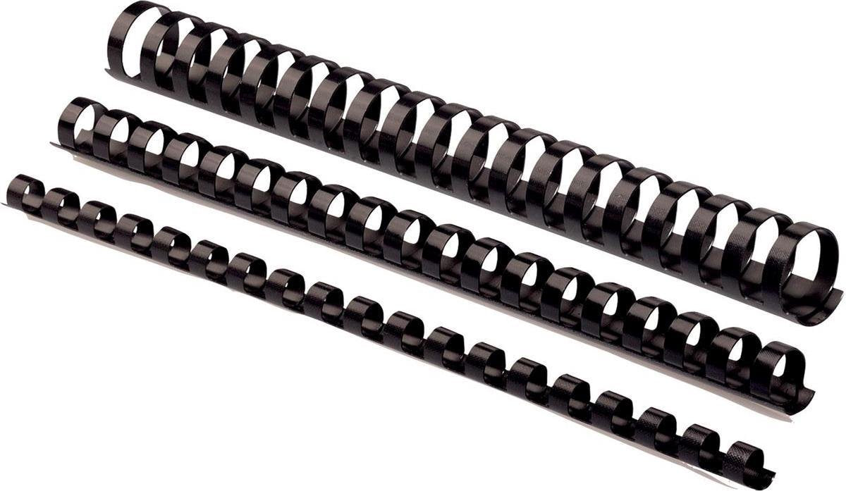 Pack 100 peignes de reliure noirs 5345707 Fellowes plastique a4 8mm