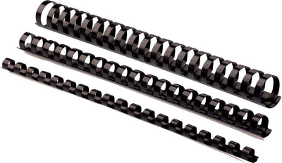 Pack 100 peignes de reliure noirs 5345707 Fellowes plastique a4 8mm