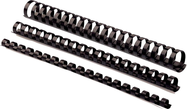 Pack 100 peignes de reliure noirs 5345707 Fellowes plastique a4 8mm