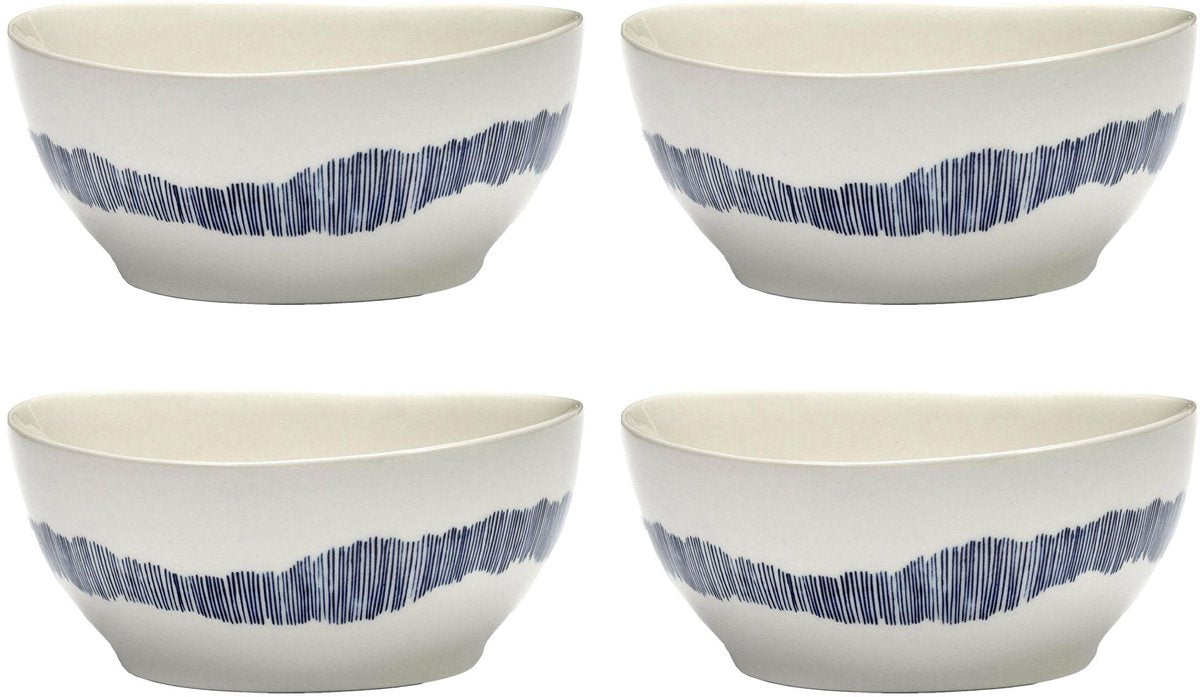 Serax - fête ottolenghi - bol s - blanc bleu - 16 ø - 4 pièces