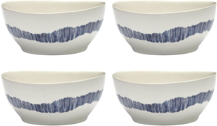 Serax - fête ottolenghi - bol s - blanc bleu - 16 ø - 4 pièces