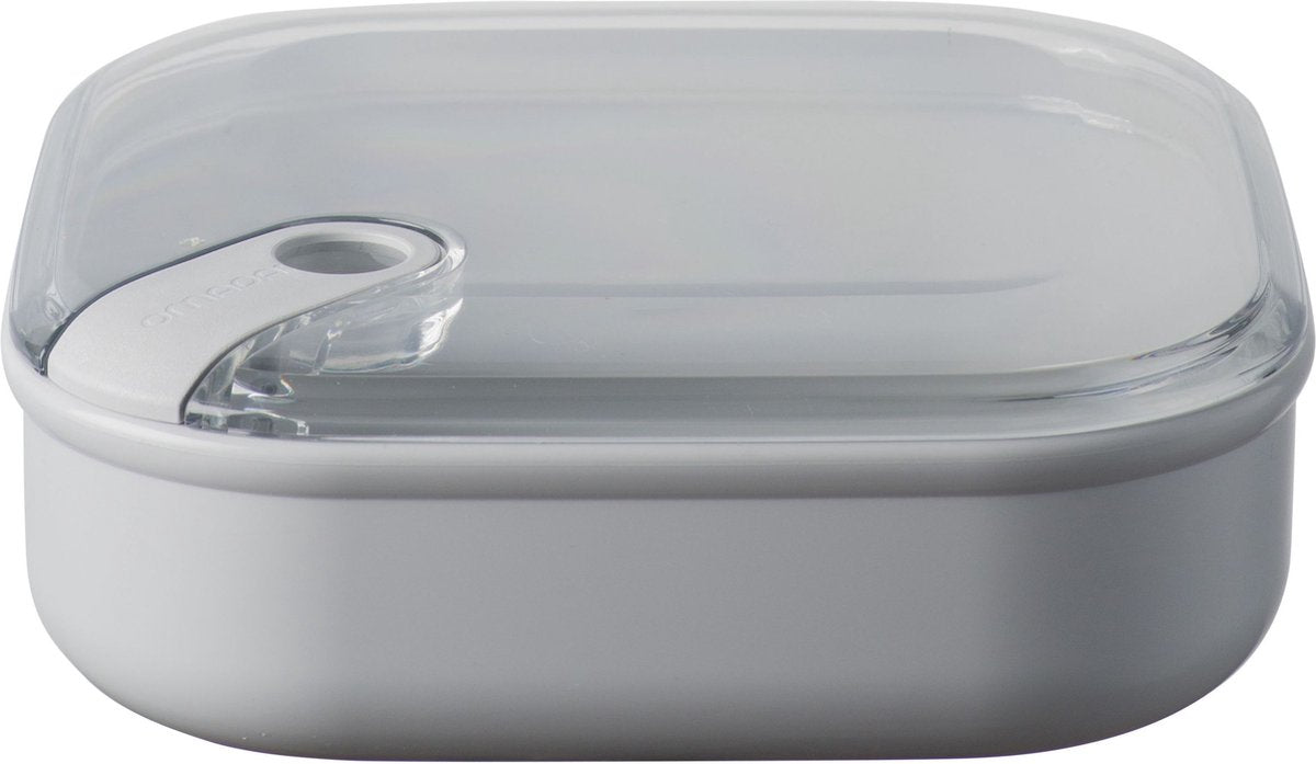 Omada - boîte à lunch pull box carrée basse 1 litre - polypropylène - gris -