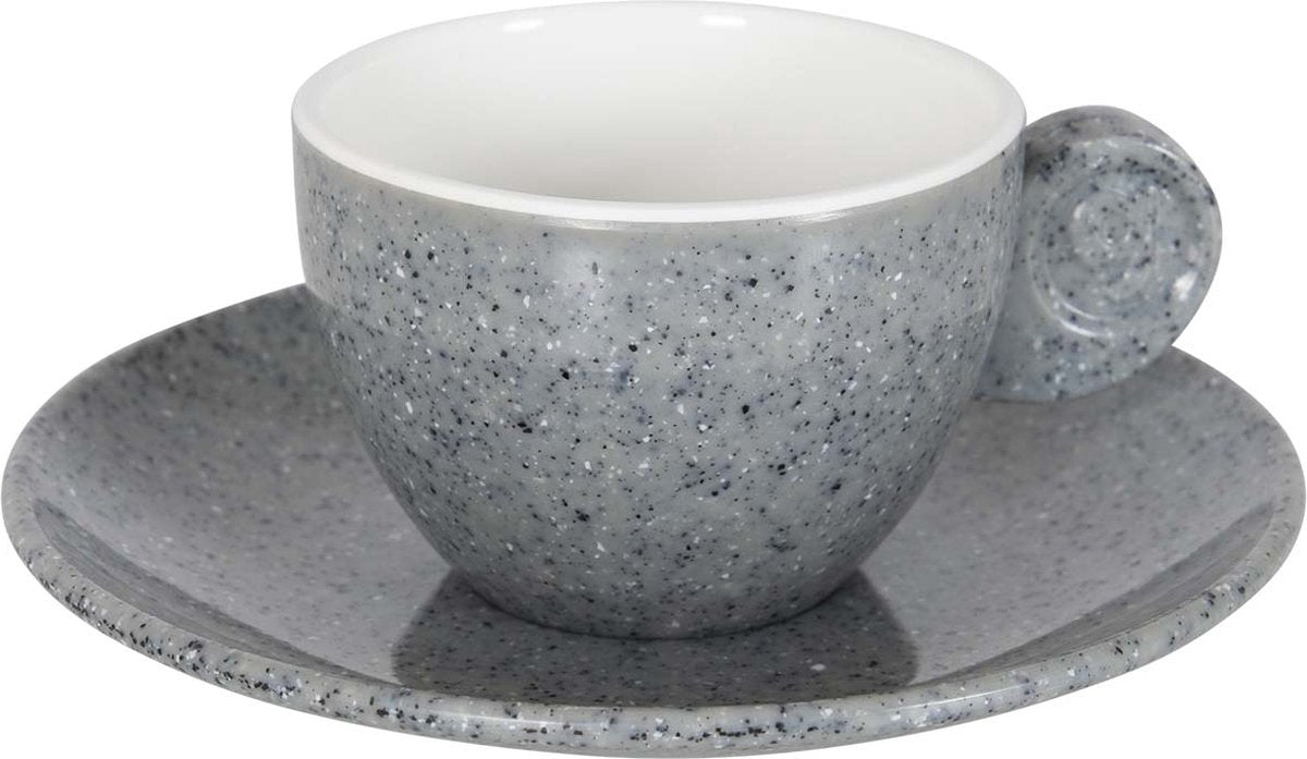 Gimex - ligne solide - service à expresso - granit - gris - 85 ml - 2 pièces