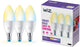 Lampe bougie Wiz, pack de 3 - lumière blanche chaude à froide - éclairage LED intelligent - culot E14 - 40w - mat - wi-fi