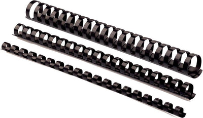 Pack 100 peignes de reliure noirs 5346507 Fellowes plastique a4 12mm