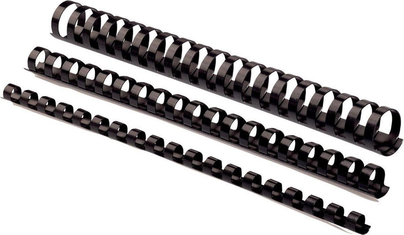 Pack 100 peignes de reliure noirs 5346507 Fellowes plastique a4 12mm