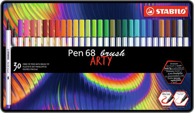 Stabilo Pen 68 Brush Arty Metal Box 30st.