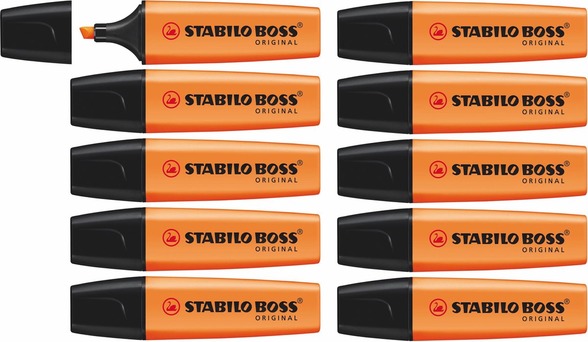 Stabilo boss original - surligneur - qualité supérieure - orange - boîte de 10 pièces